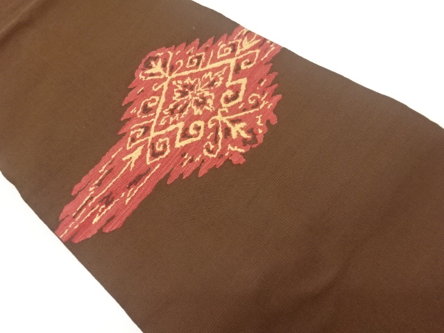 JAPANESE NAGOYA OBI / WOVEN ABSTRACT FLOWER ARABESQUE